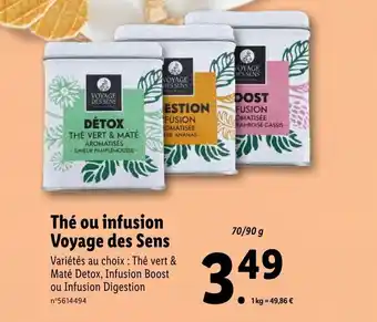 Lidl Thé ou infusion voyage des sens offre