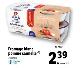 Lidl Fromage blanc pomme cannelle offre