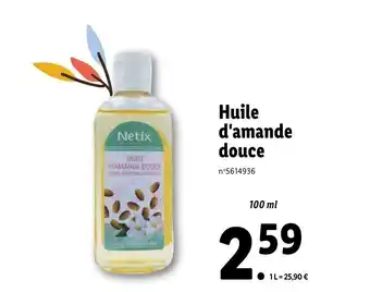 Lidl Huile d'amande douce offre