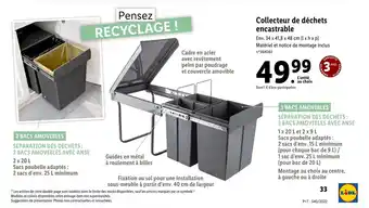 Lidl Collecteur De Déchets Encastrable offre