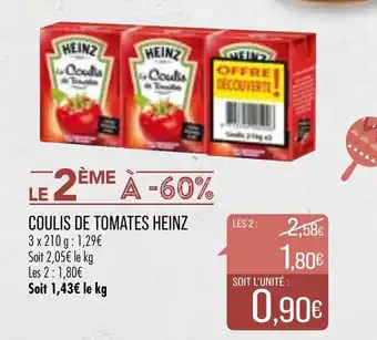 Match Coulis de tomates Heinz offre