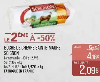 Match Bûche de chèvre Sainte-Maure Soignon offre
