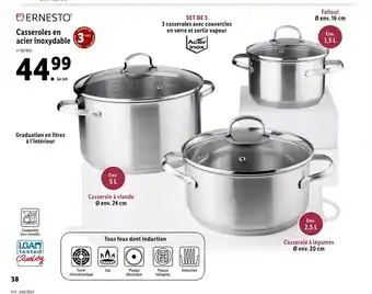Lidl Casseroles En Acier Inoxydable offre
