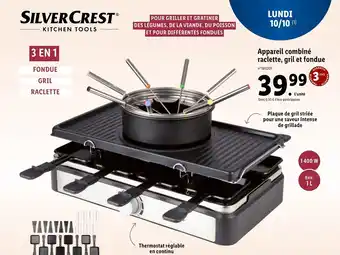 Lidl Appreil Combiné Raclette, Gril Et Fondue offre