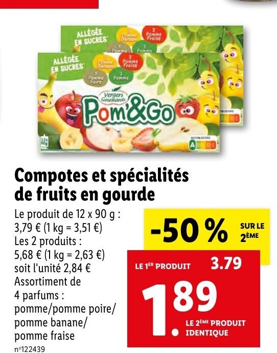 Promo Compotes Et Spécialités De Fruits En Gourde chez Lidl