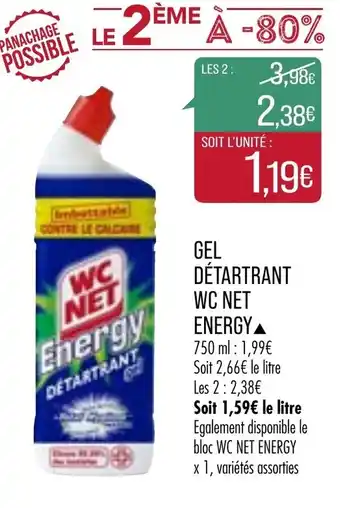 Match Gel détartrant WC Net energy offre