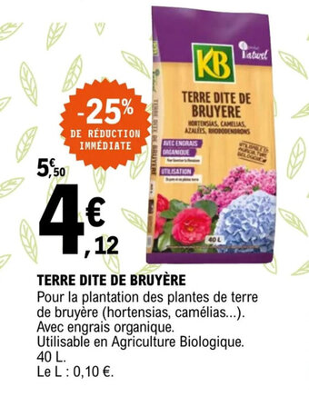 E.Leclerc Terre dite de bruyère offre
