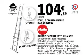 E.Leclerc Échelle transformable 3 x 6 échelons offre