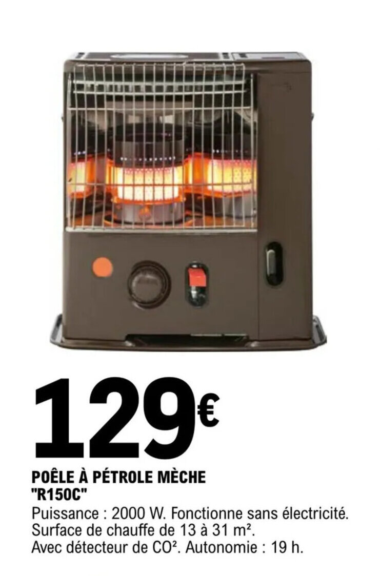 Promo Poêle à pétrole mèche "R150C" chez E.Leclerc