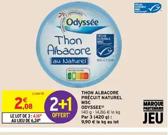 Intermarché Hyper Thon Albacore Précuit Naturel Msc Odyssee offre