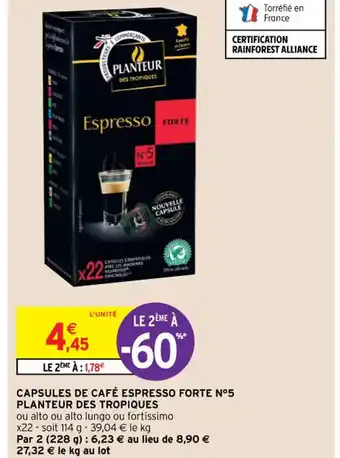 Intermarché Hyper Capsules de Café Espresso Forte offre