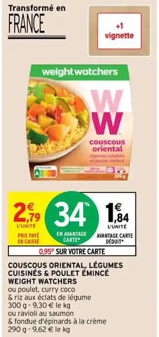 Intermarché Hyper Couscous Oriental, Légumes Cuisinés & Poulet Émincé Weight Watchers offre