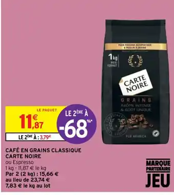 Intermarché Hyper Café en Grains Classique Carte Noire offre