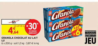 Intermarché Hyper Granola Chocolat Au Lait Lu offre