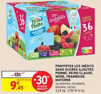 Pom'Potes Les Inédits Sans Sucres Ajoutés Pomme, Reine-Claude, Mûre, Framboise Materne