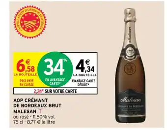 Intermarché Hyper AOP Crémant de Bordeaux Brut Malesan offre