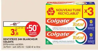 Intermarché Hyper Dentifrice 24H Blancheur Colgate offre