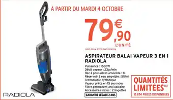 Intermarché Hyper Aspirateur Balai Vapeur 3 en 1 Radiola offre