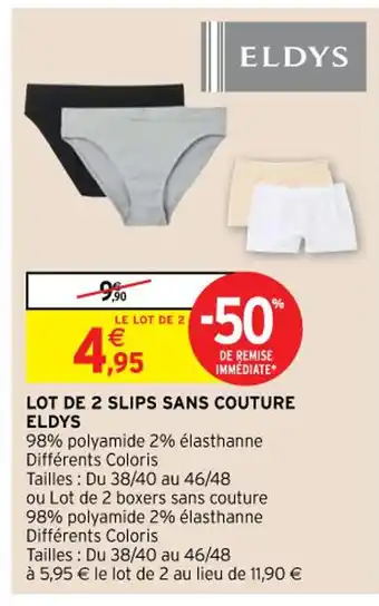 Intermarché Hyper Lot de 2 Slips Sans Couture Eldys offre