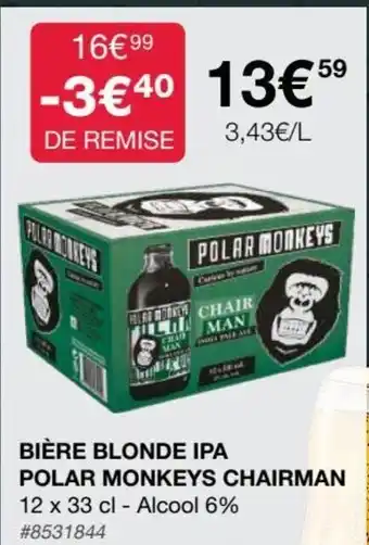 Costco Bière Blonde IPA Polar Monkeys Chairman offre