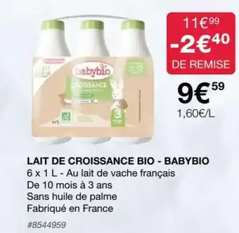 Lait de Croissance Bio - Babybio