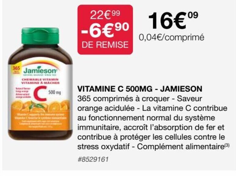 Promo Vitamine C 500MG Jamieson chez Costco