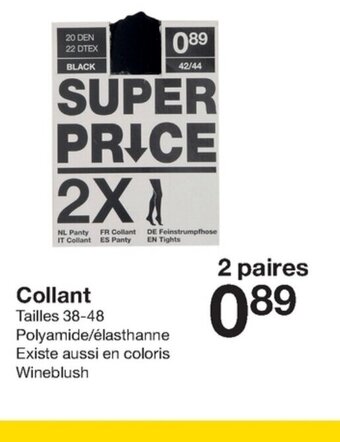 Zeeman Collant offre