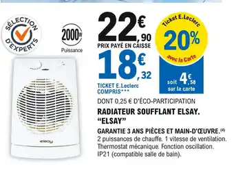 E.Leclerc Brico Radiateur Soufflant Elsay Elsay offre