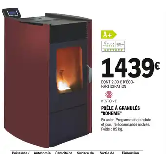 E.Leclerc Brico Poêle à granulés Boheme offre
