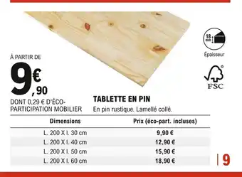 E.Leclerc Brico Tablette En Pin offre