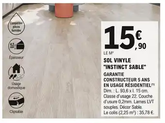 E.Leclerc Brico Sol Vinyle Instinct Sable offre