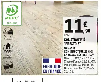 E.Leclerc Brico Sol Stratifié Presto 8 offre