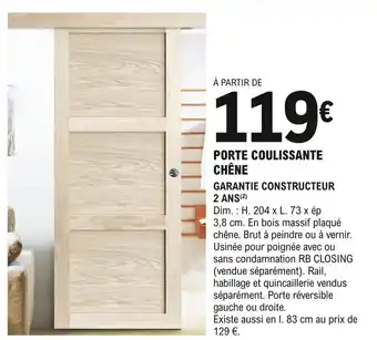 E.Leclerc Brico Porte Coulissante Chêne offre