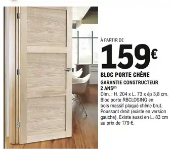 E.Leclerc Brico Bloc Porte Chêne offre
