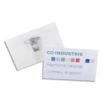 Avery boîte de 50 porte-badges combi pince+épingle 54 x90 mm + 50 inserts imprimables