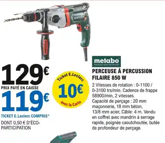 E.Leclerc Brico Perceuse à Percussion Filaire 850w offre