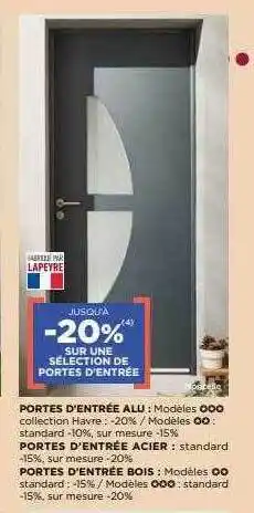 Lapeyre Portes d'entrée offre