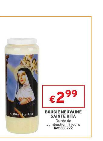 Trafic Bougie neuvaine sainte rita offre