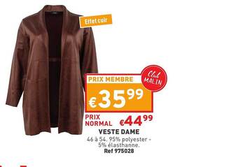 Trafic Veste dame offre