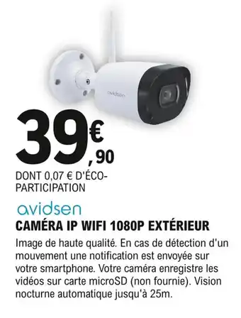 E.Leclerc Brico Caméra IP wifi 1080P Extérieur offre