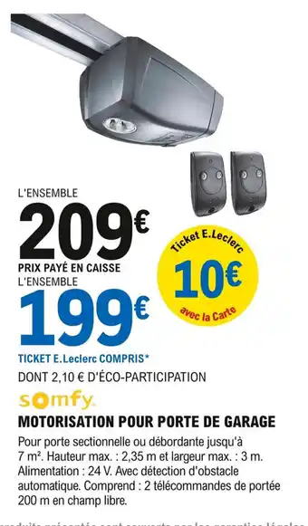 E.Leclerc Brico Motorisation Pour Porte de Garage offre