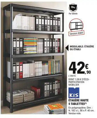E.Leclerc Brico Étagère Haute 5 Tablettes offre