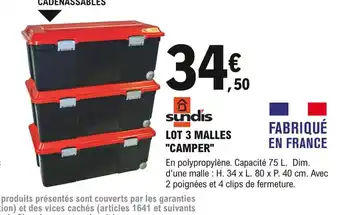 E.Leclerc Brico Lot 3 Malles Camper offre