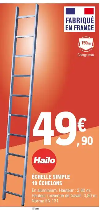 E.Leclerc Brico Échelle Simple 19 Échelons offre