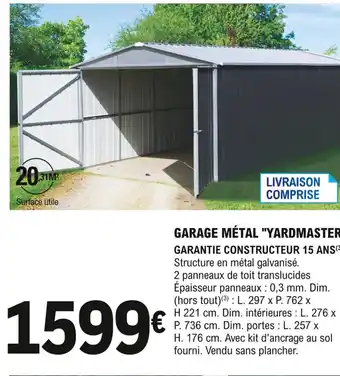 E.Leclerc Brico Garage Métal Yardmaster offre