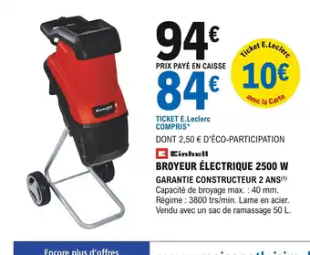E.Leclerc Brico Broyeur électrique 2500w offre