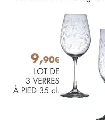 E.Leclerc Lot de 3 verres à Pied 35cl offre