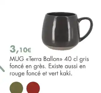 E.Leclerc Mug Terra Ballon 40cl Gris offre