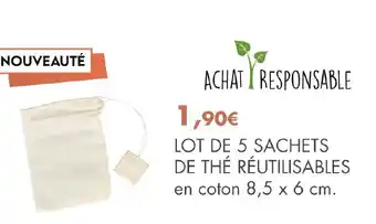 E.Leclerc Lot de 5 Sachets de The réutilisables offre