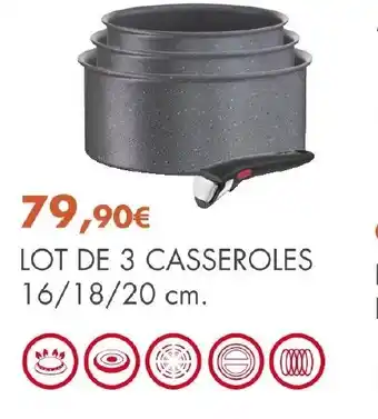 E.Leclerc Lot de 3 Casseroles offre